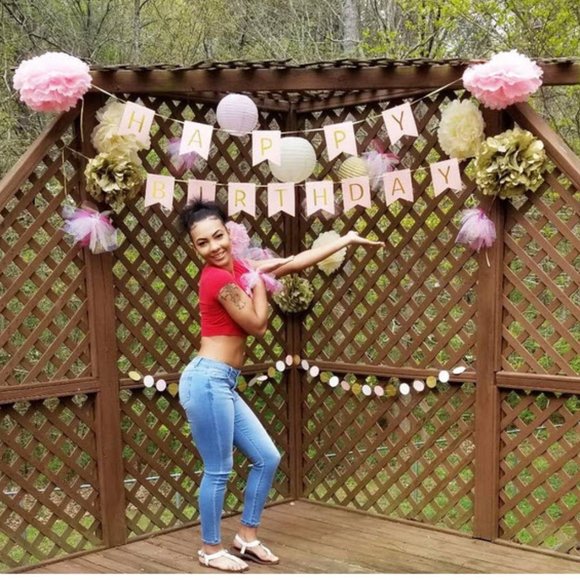 Pink & Gold Happy Birthday Party decorations decor - Picture 2 of 8